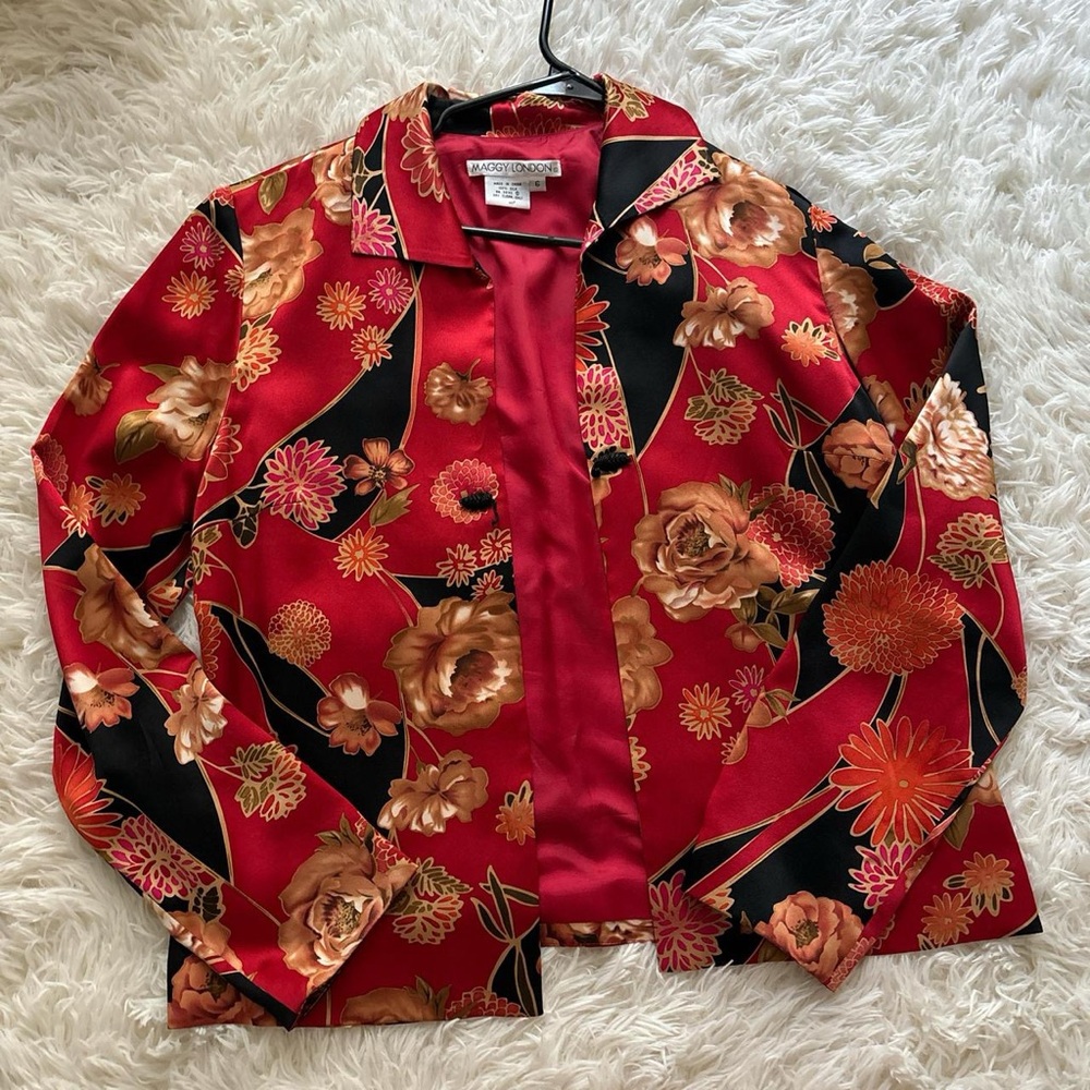 90s silk jacket by maggy london